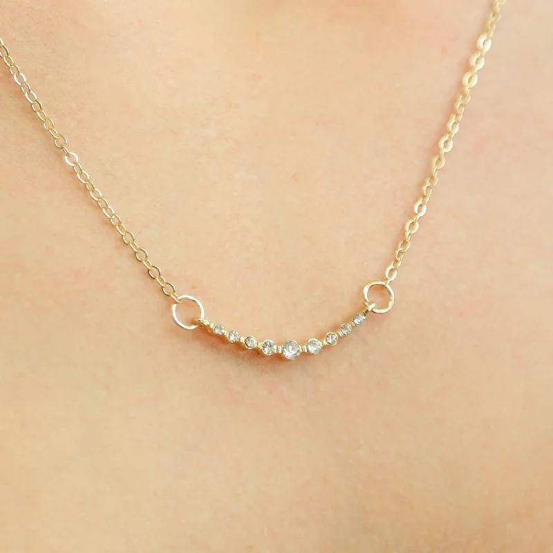 Gold Rope Chain Necklace-BLAIRE - Gold Necklace Dainty Chain with Cubic Zirconia