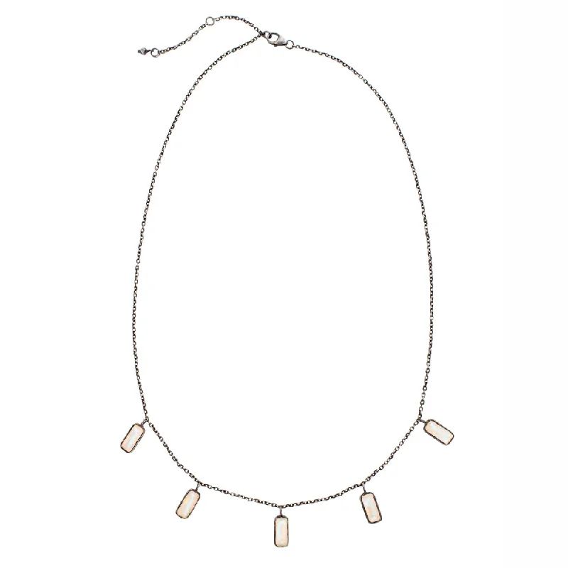 Diamond Pendant Necklace-Skylight Necklace in Moonstone