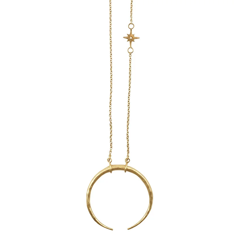 Simple Crystal Pendant Necklace-Constellation Necklace in Gold