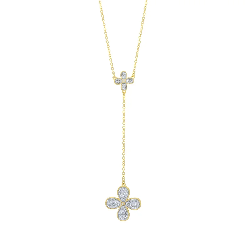 Classic Chain Necklace-Blossoming Brilliance Lariat Necklace