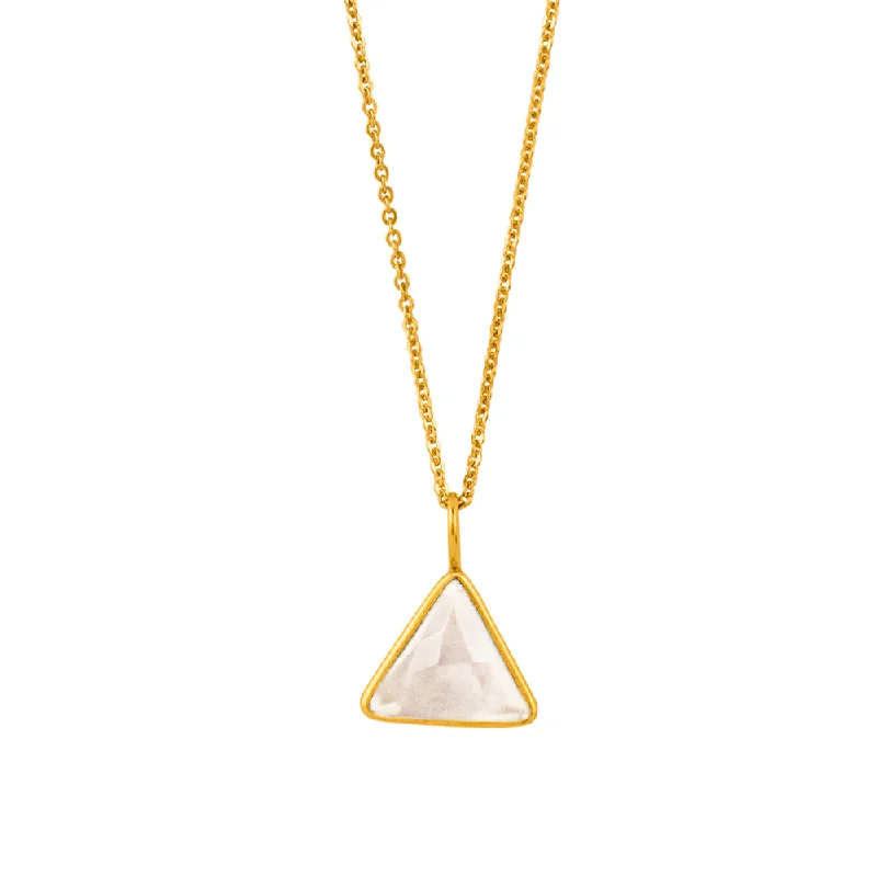 Opal Chain Necklace-Triad Necklace in Clear Quartz & Gold