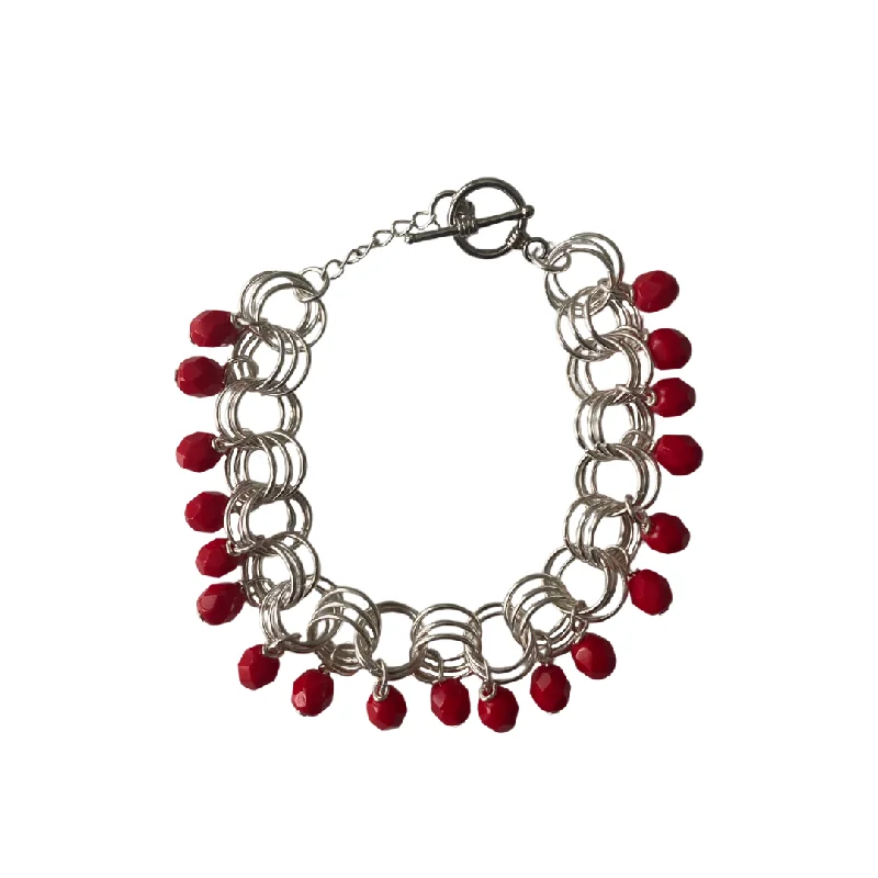 Men's Chunky Bracelet-The Donna Bracelet in Opaque Red