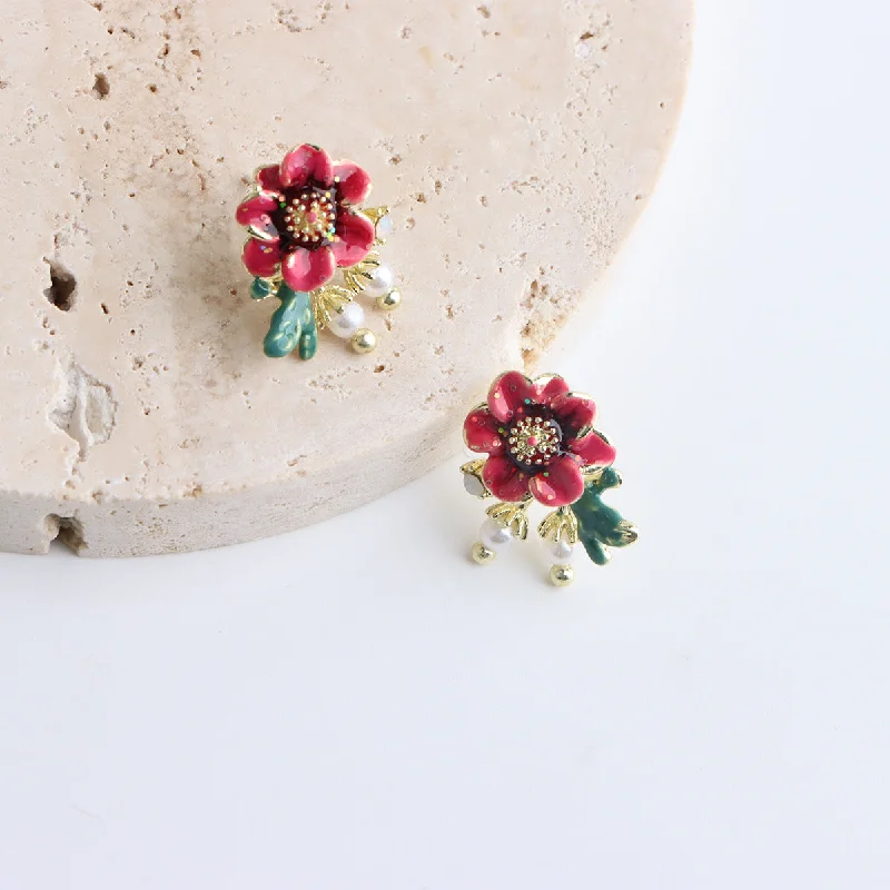 Pearl Flower Earrings