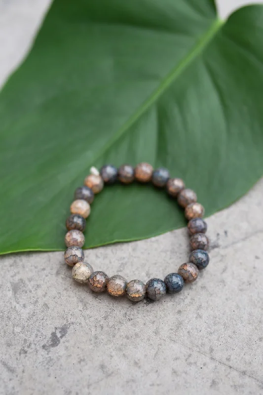 Luxury Gemstone Bracelet-Glass Light Grey Bracelet