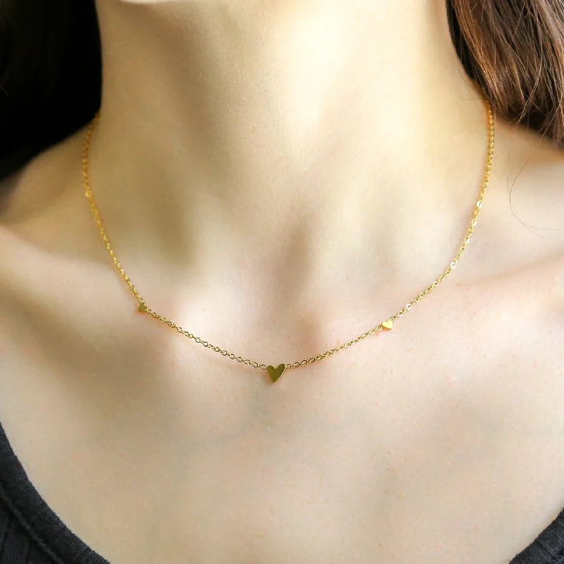 Natural Gemstone Pendant Necklace-PASSION | 18K Gold Plated Stainless Steel Heart Necklace