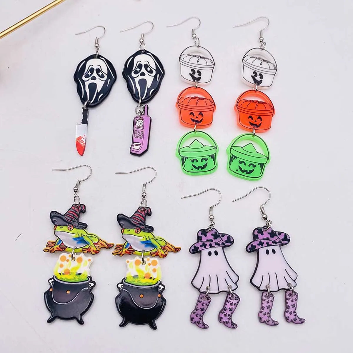 1 Pair Streetwear Halloween Pattern Arylic Drop Earrings