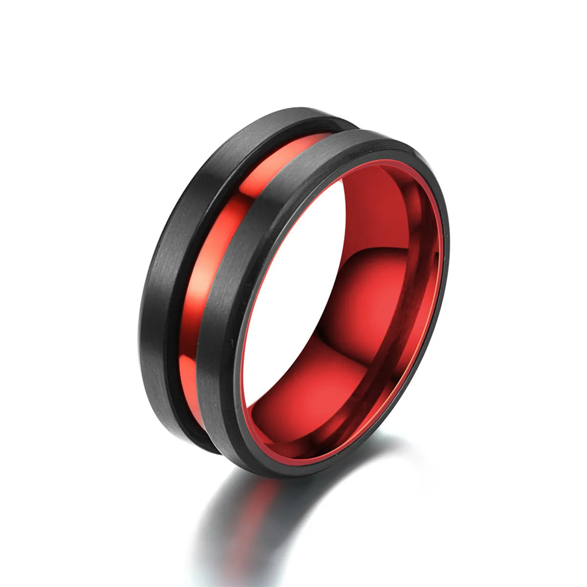 Personalized Promise Band-Fashion New  Aristocratic Red Slotted Black  Ring