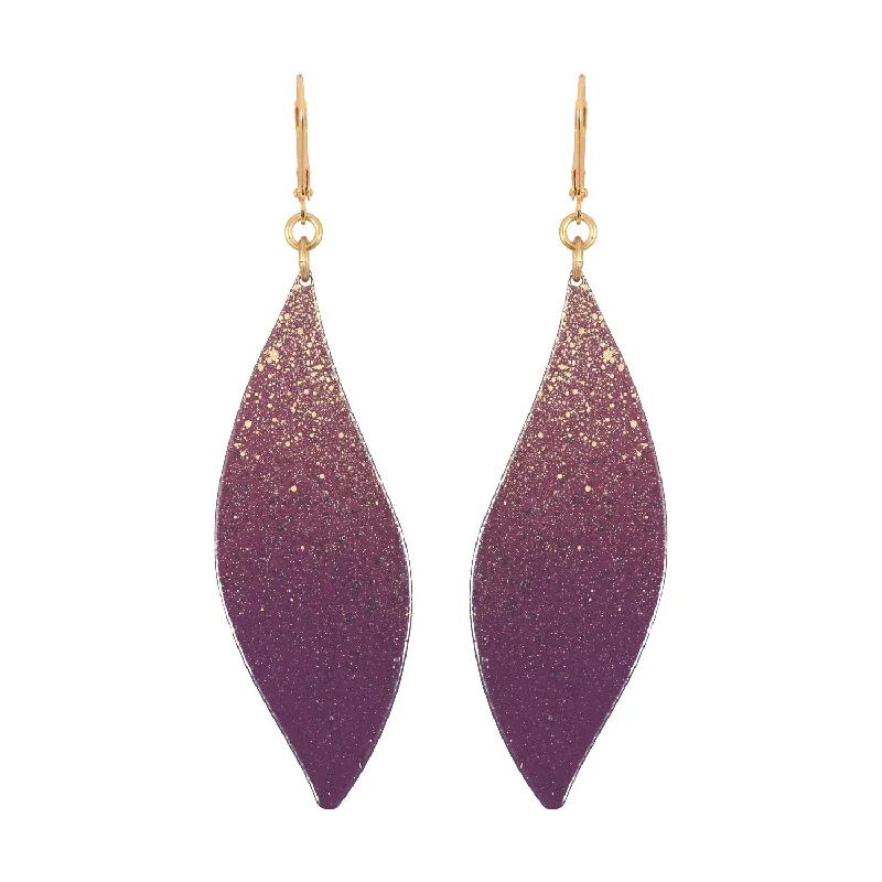 Colorful Crystal Earrings-Plum Tilde Earrings