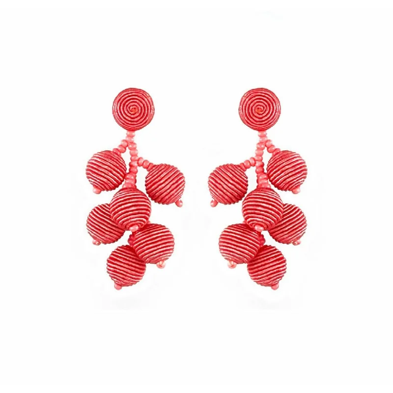 Gold Clip-On Earrings-Coral Mini Gumdrops