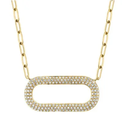 Gold Infinity Necklace-0.36CT DIAMOND PAPER CLIP LINK NECKLACE