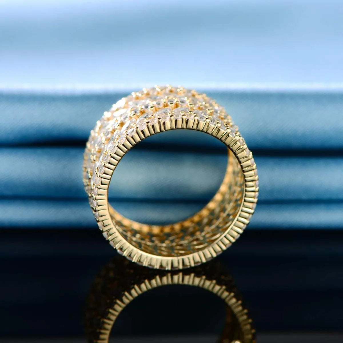 Custom Made Diamond Ring-Copper White Gold Plated Gold Plated Plating Inlay Round Zircon Rings