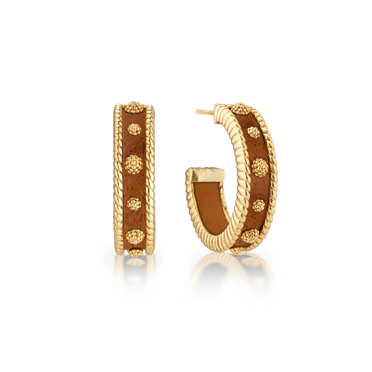 Luxury Diamond Earrings-Berry Medium Hoop Earrings - Teak