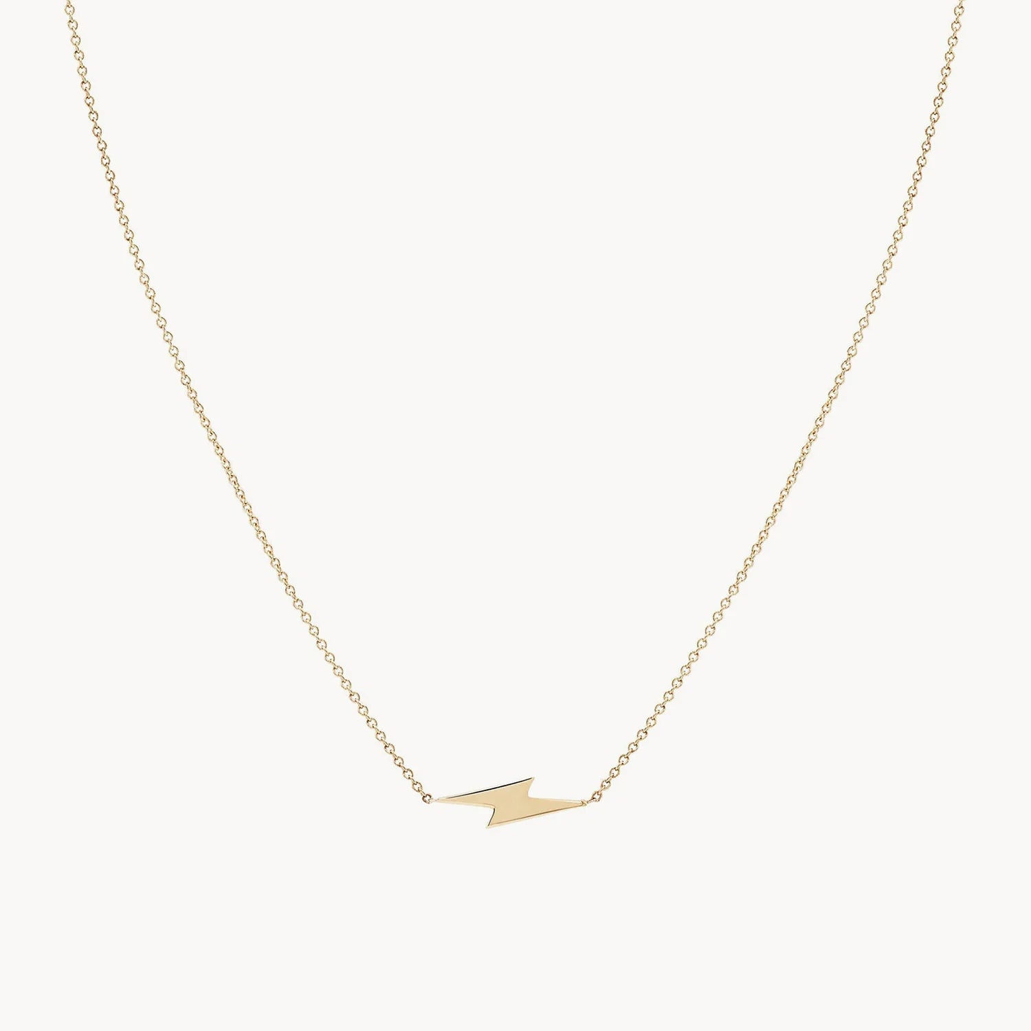 Personalized Name Necklace-Everyday little lightning bolt necklace - 14k yellow gold