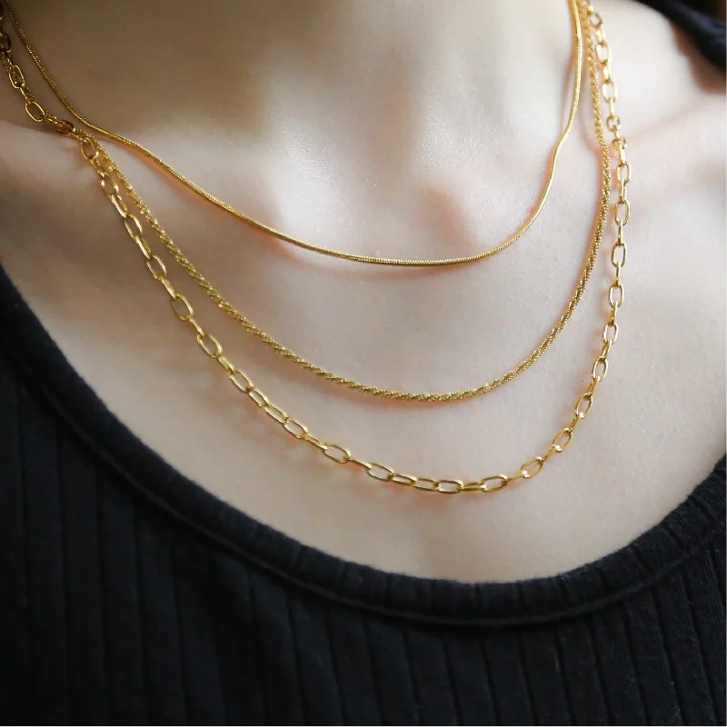 Simple Gold Bar Necklace-Harmony GOLD Necklace Minimalist Chain Layered Necklace set