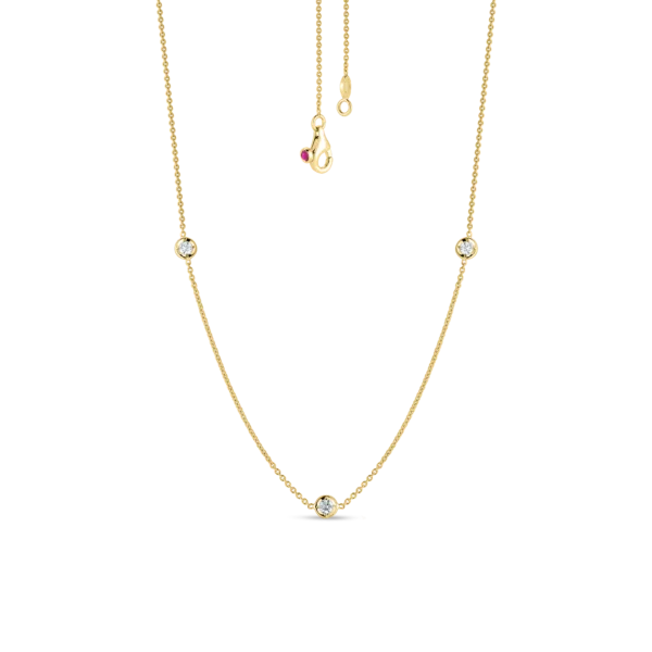 Simple Bar Necklace for Women-Diamonds By The Inch Necklace in Yellow Gold