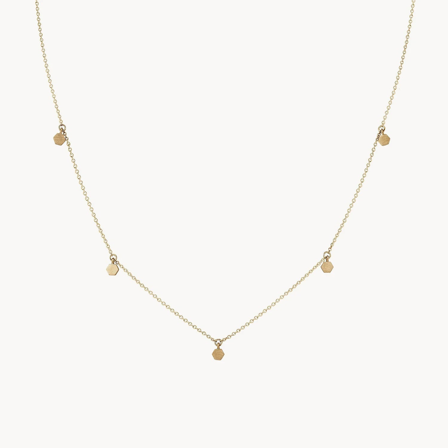 Simple Crystal Pendant Necklace-Honeysuckle necklace - 14k yellow gold