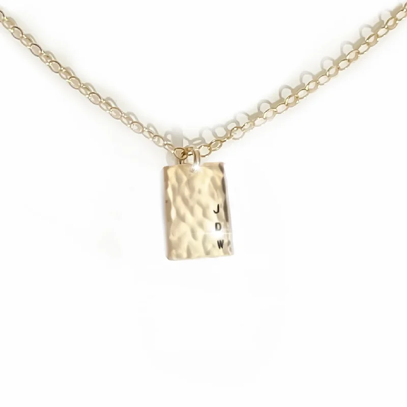 Custom Engraved Necklace-Rectangle Tag Necklace