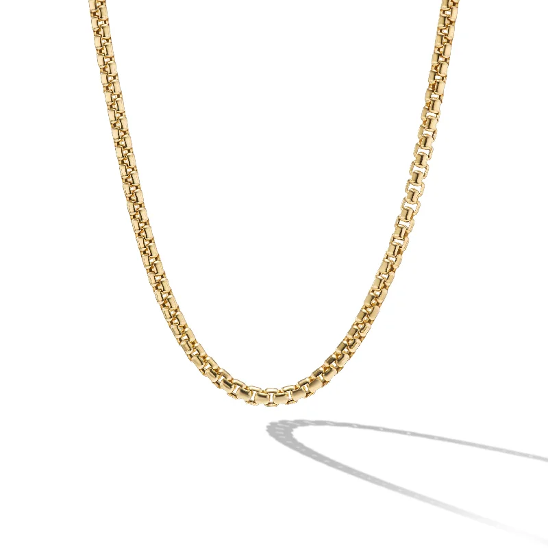 Bold Silver Necklace-Box Chain Necklace in 18K Yellow Gold\, 2.7mm