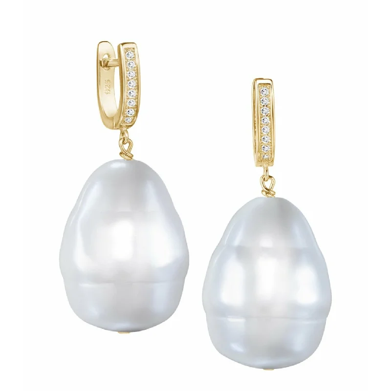 Boho Style Earrings-Baroque Pearl Gold