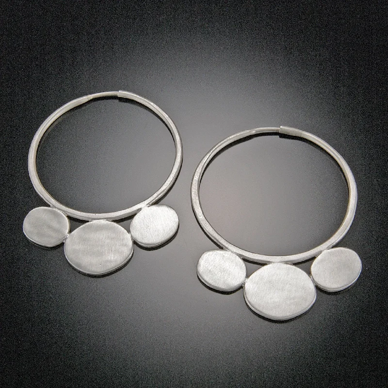 Wedding Dangle Earrings-Large Disk Hoop Earrings