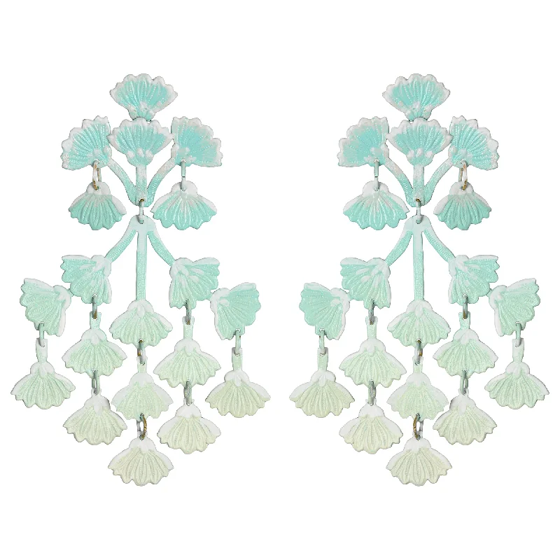 Chunky Silver Earrings-Mint Mimosa Earrings