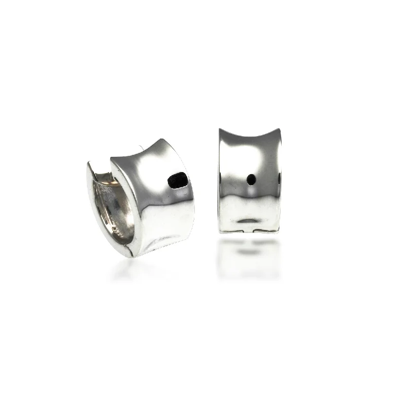 Chic Stud Earrings-Concave Huggie Hoop Earring