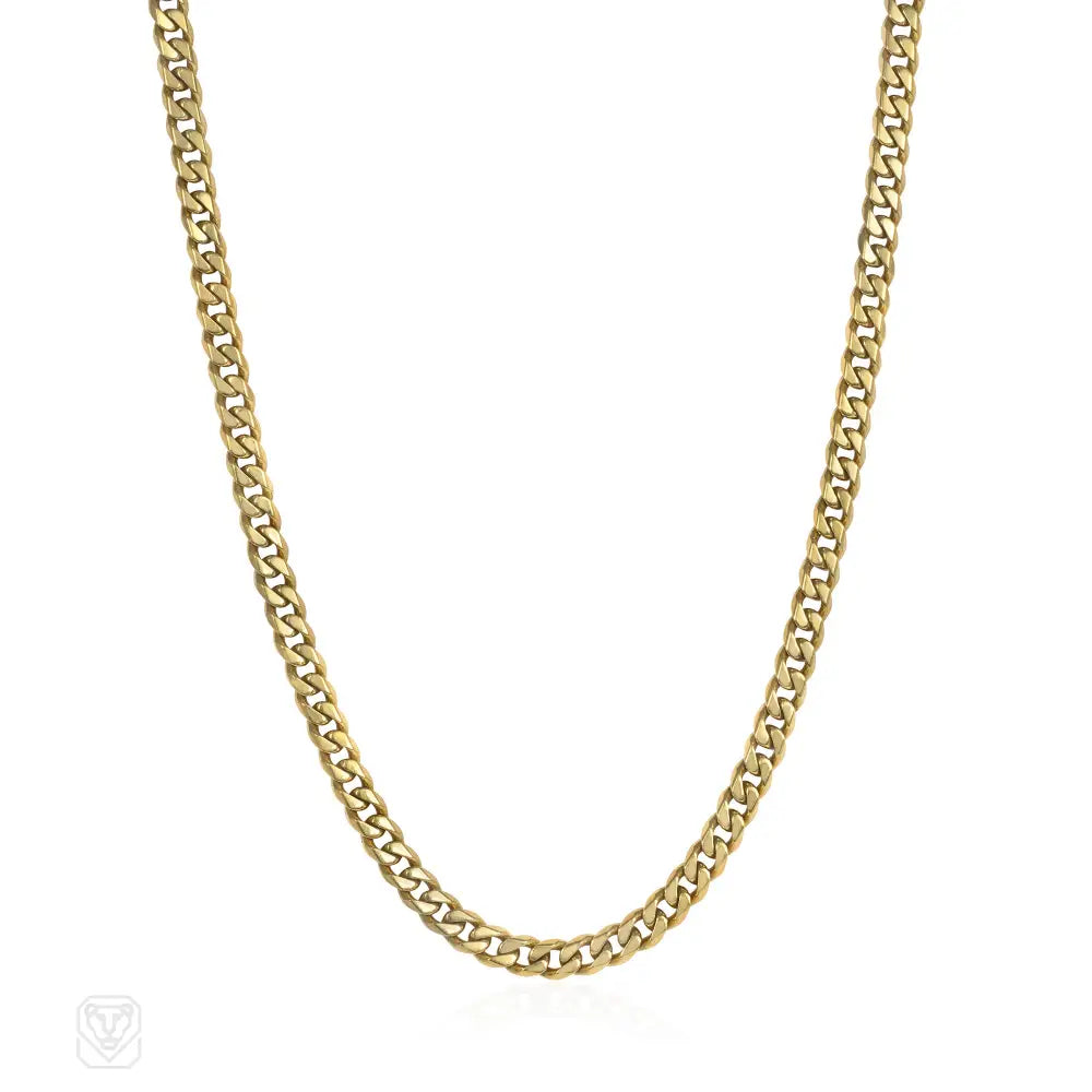 Sterling Silver Necklace-Fred, Paris estate gold curblink necklace