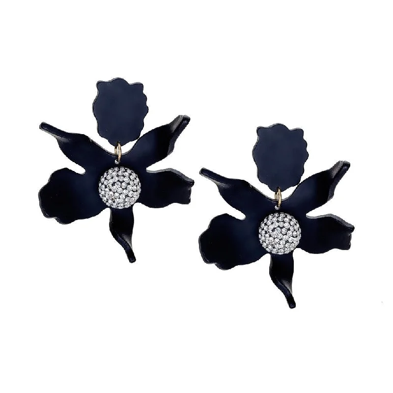 Classic Pearl Earrings-Black Lily