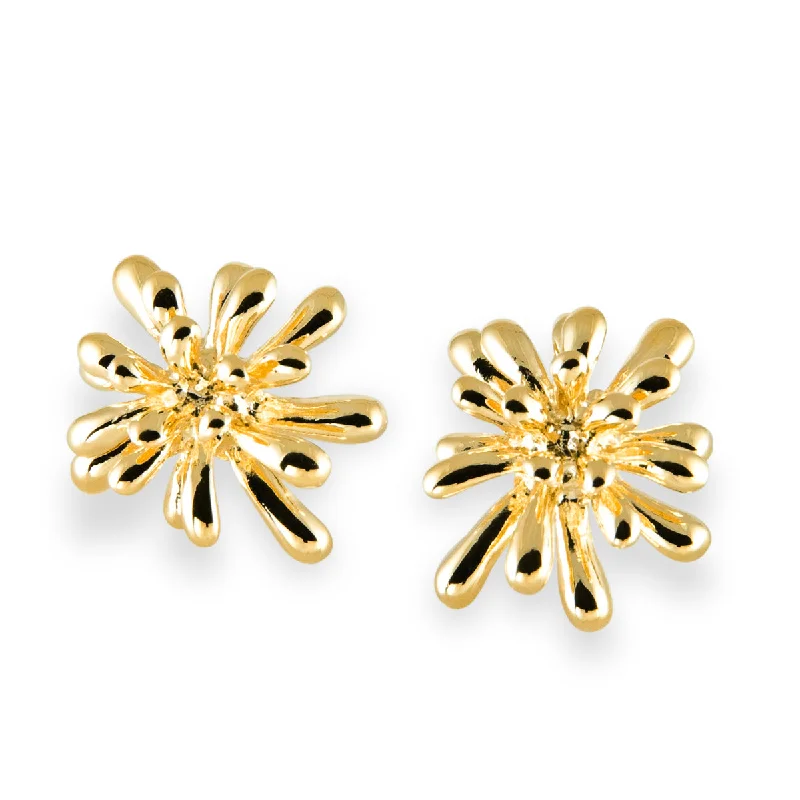 Birthstone Stud Earrings-Fireworks Earrings in 14K Gold