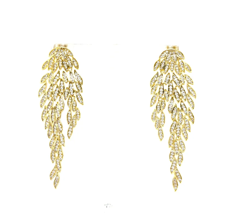 Fancy Diamond Earrings-Angel Chandelier CZ Earrings