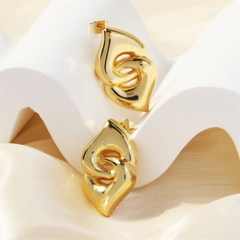 IG Style Casual Geometric Copper Plating Ear Studs 1 Pair