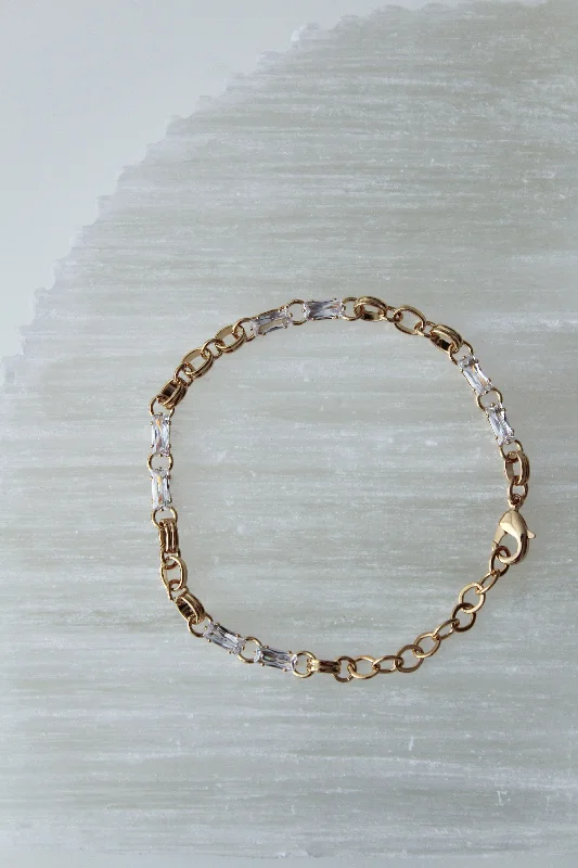 Sterling Silver Rope Bracelet-Jane Crystal Bracelet