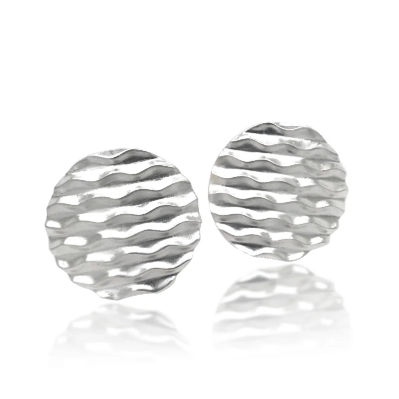 Unique Statement Earrings-Round Desert Wave Clip Earrings