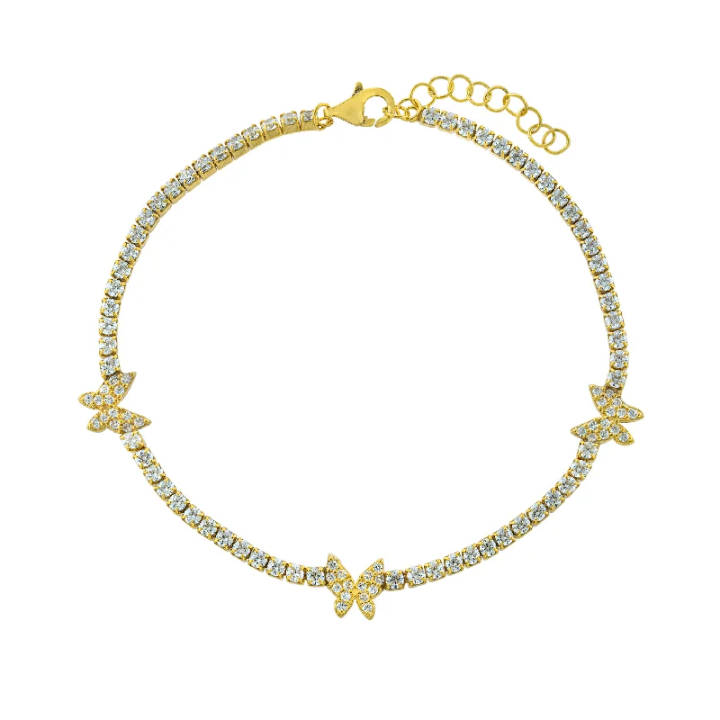 Fashionable Rose Gold Bracelet-Butterfly Tennis Bracelet