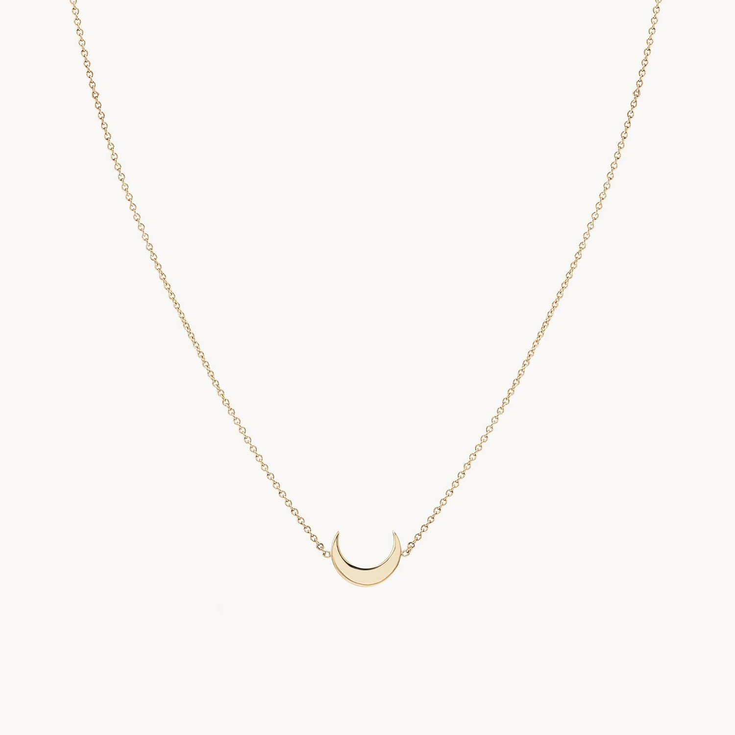 Custom Silver Bar Necklace-everyday little crescent moon necklace - 14k yellow gold