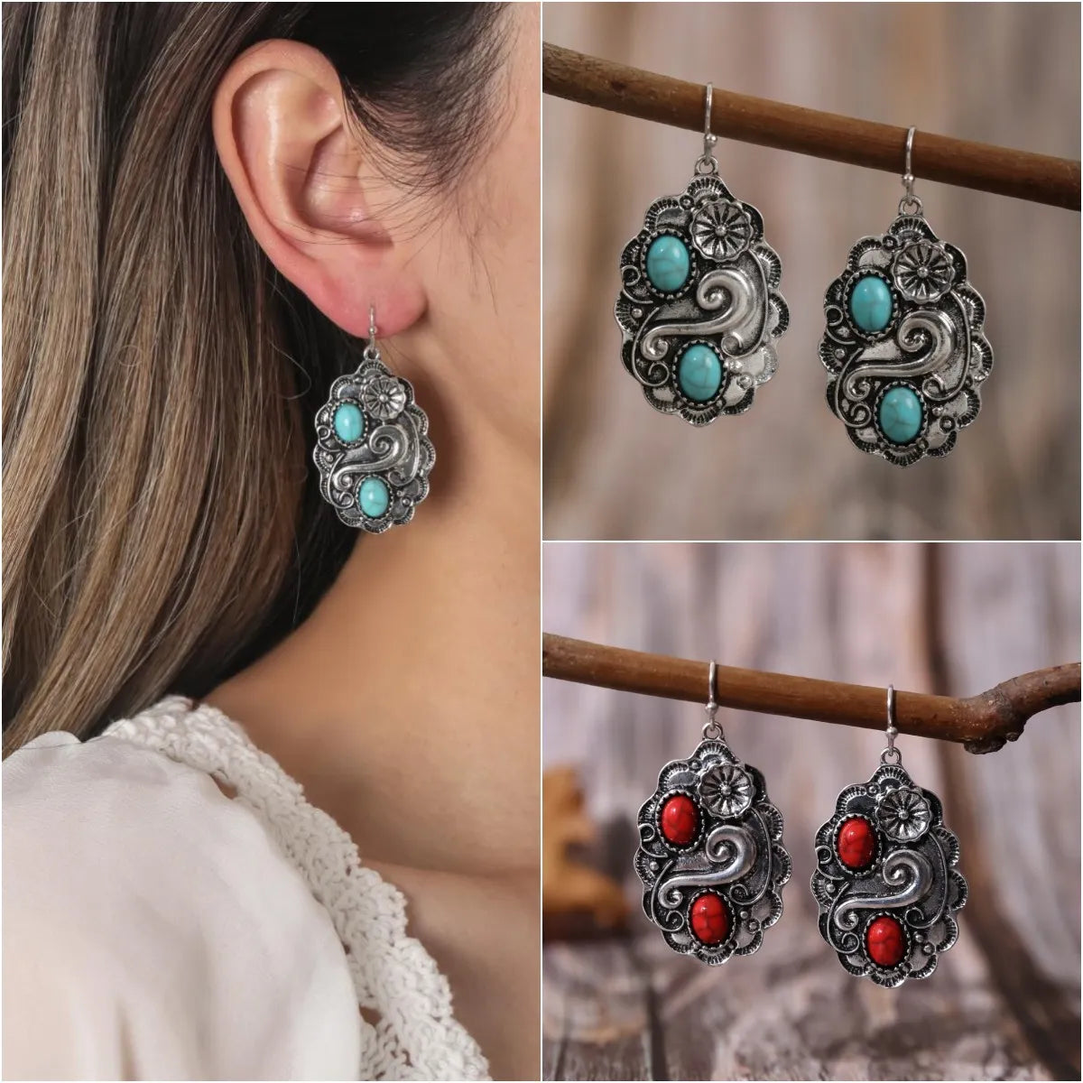 1 Pair Ethnic Style Geometric Plating Alloy Drop Earrings