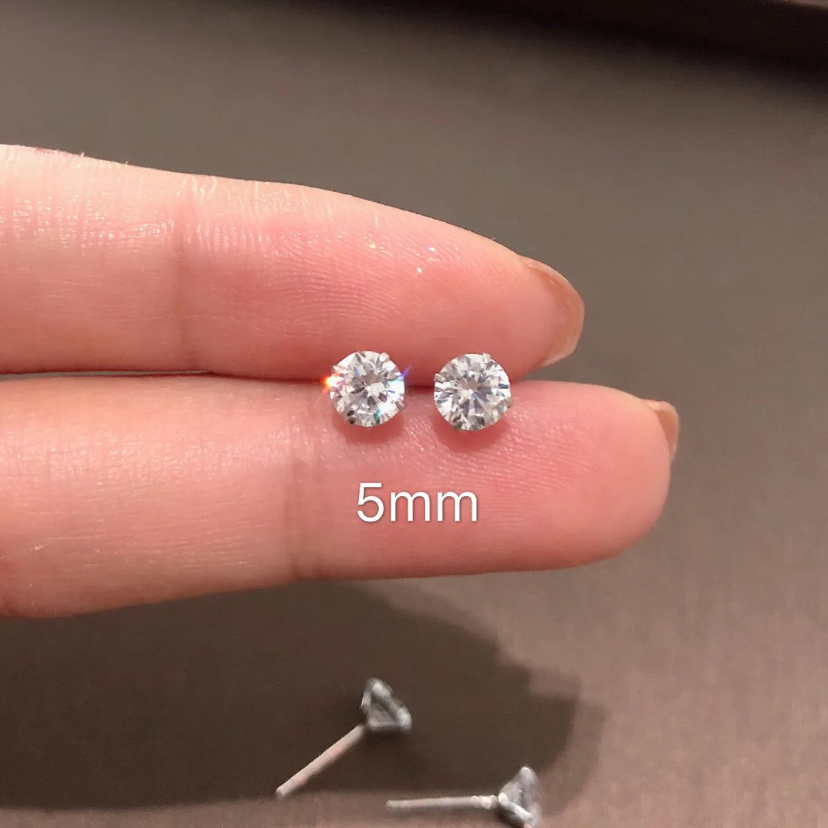 Zircon Ear Studs 6mm Pair