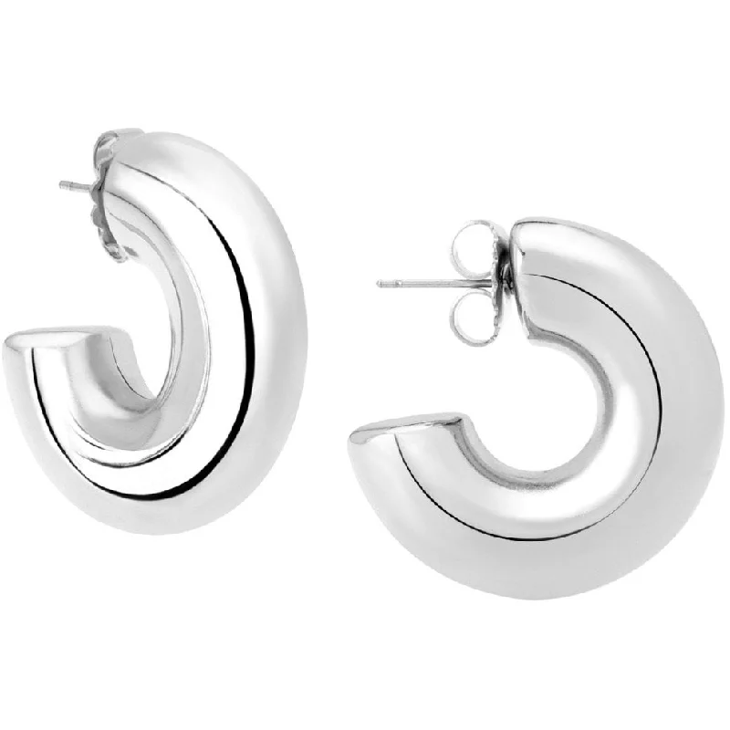 Simple Stud Earrings for Girls-Silver small hoop