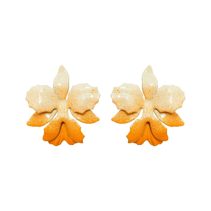 Small Gold Earrings-La'akea Orchid Studs