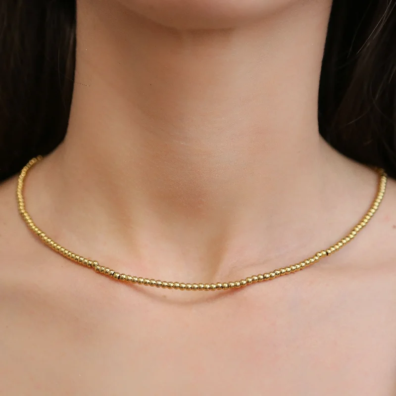 Customizable Gold Necklace-ALORA - Gold Ball Necklace (Heavy)