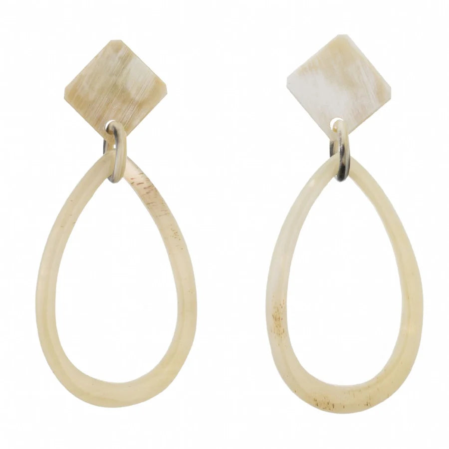 Stud Earrings for Women-Light Natural Horn Drop Earring