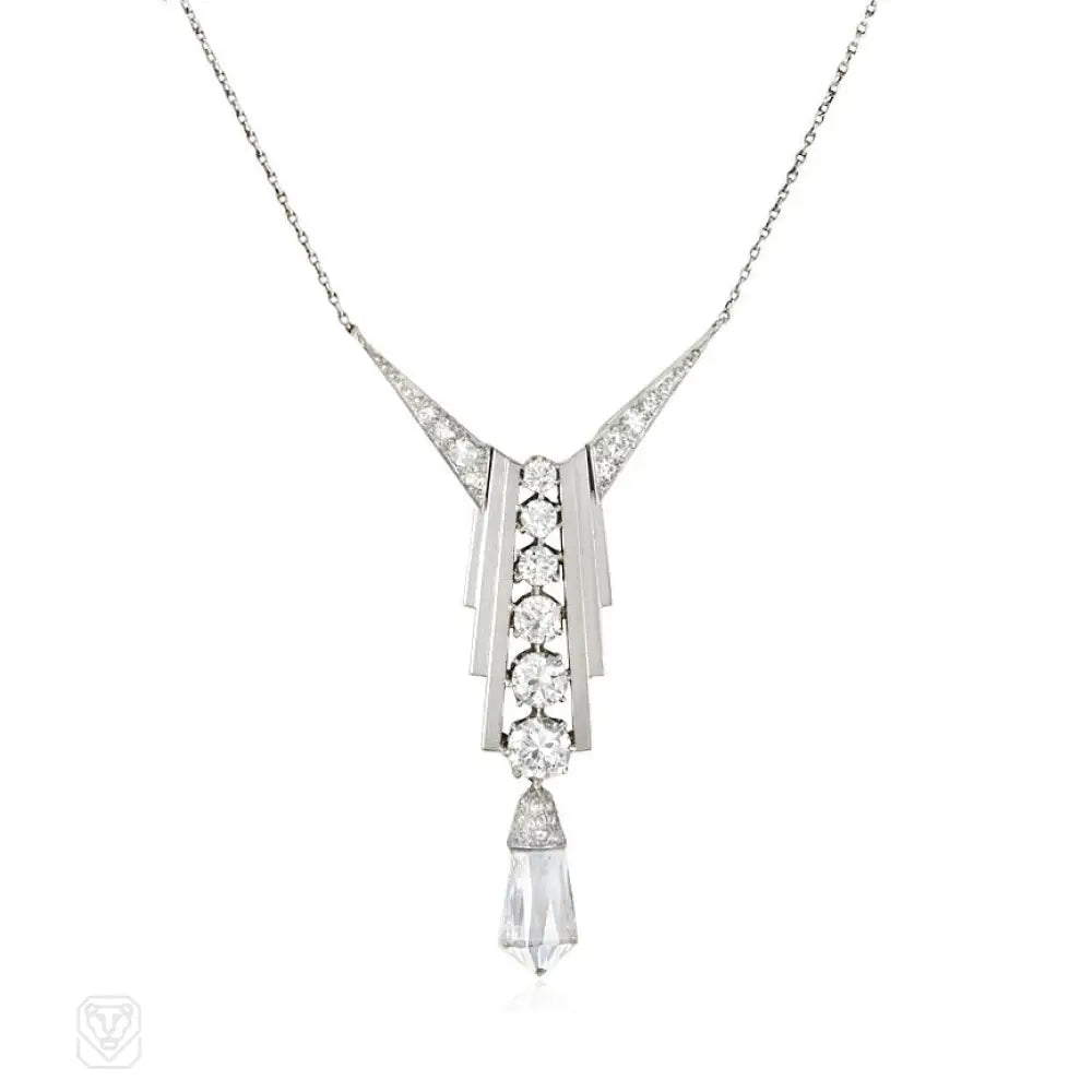 Custom Star Necklace-Art Deco diamond pendant necklace, Garrard