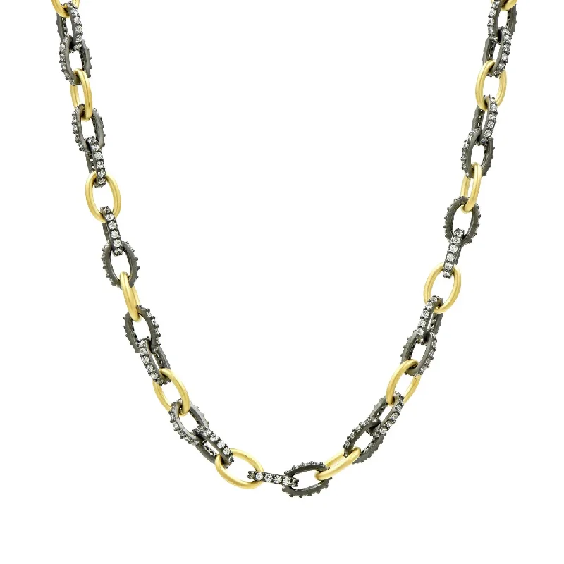 Cute Crystal Necklace-Alternating Chain Link Necklace