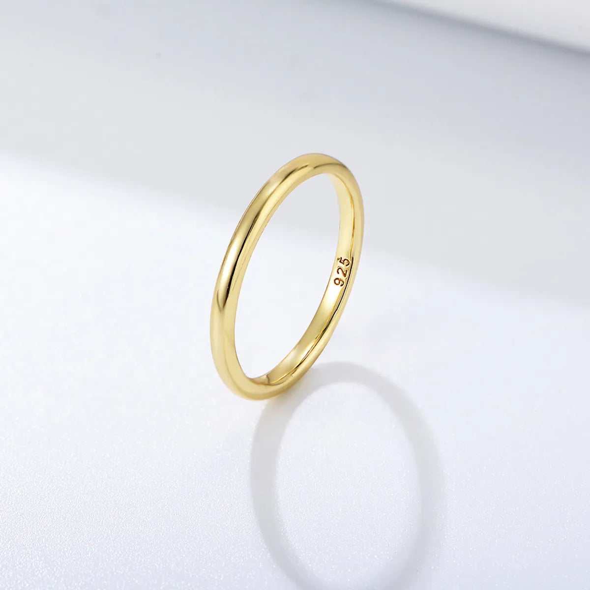 Elegant Gold Band Ring-1 Piece Simple Style Geometric Sterling Silver Plating Rings