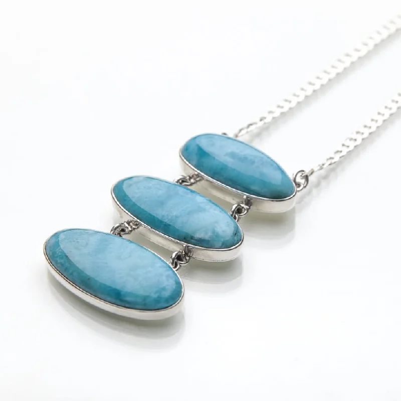 Simple Gold Bar Necklace-Larimar Necklace Gretta