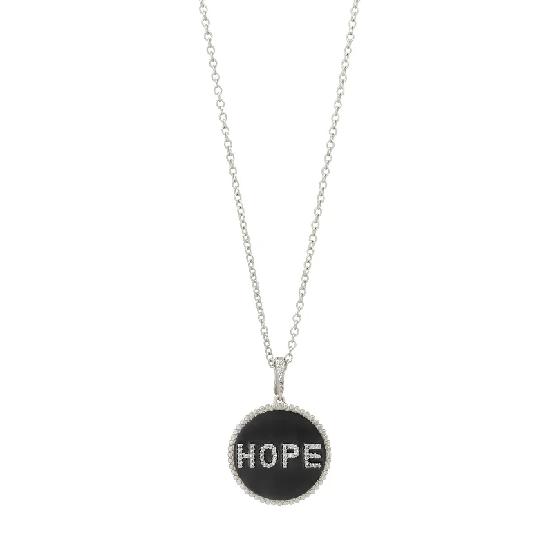 Butterfly Pendant Necklace-Double Sided HOPE Pendant Necklace