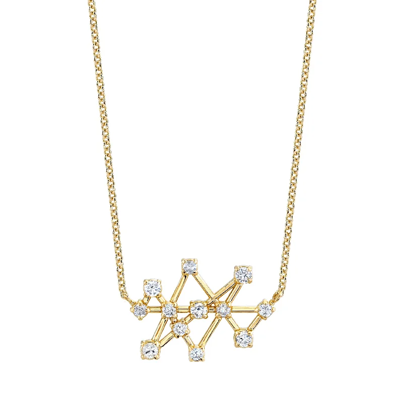 Birthstone Pendant Necklace-14k Prong Set Midas Star Constellation Necklace | Ready to Ship