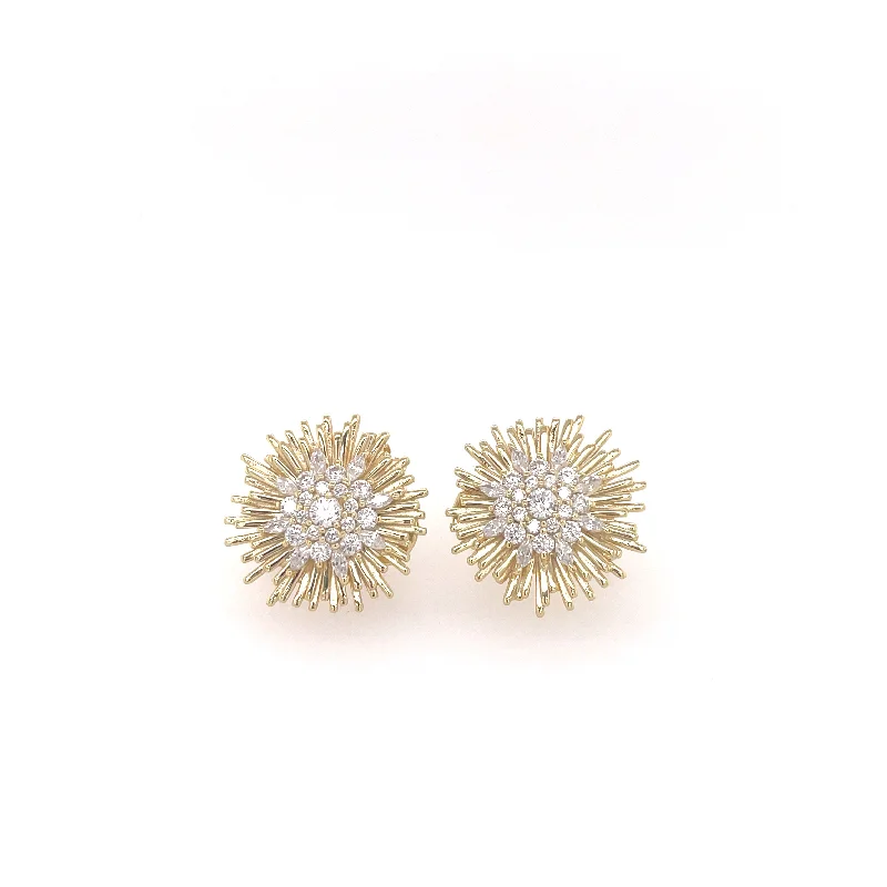 Pretty Gold Earrings-Gold Starburst