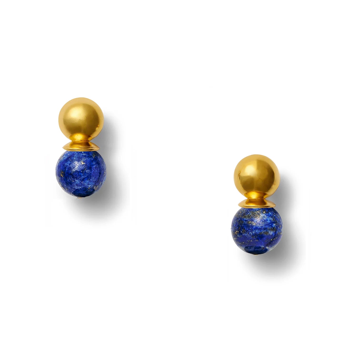 Vintage Gemstone Earrings-Gold Lady Lapis Lazuli Earrings