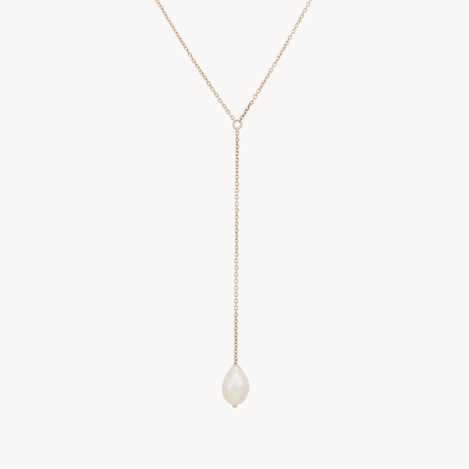 Minimalist Gold Necklace-sofia perla lariat necklace - 14k yellow gold necklace with pearl